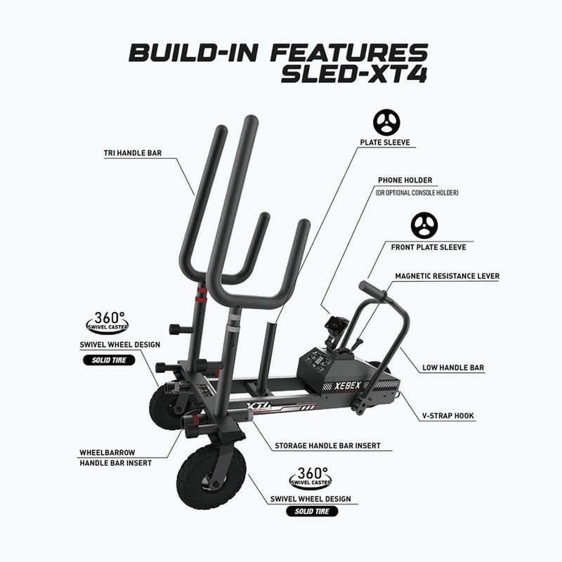 Sanki do treningu siłowego XEBEX XT4 Sled black 5