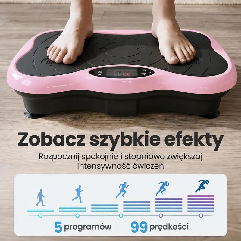 Platforma wibracyjna Extralink Moonwalk Spin Move black/pink 10