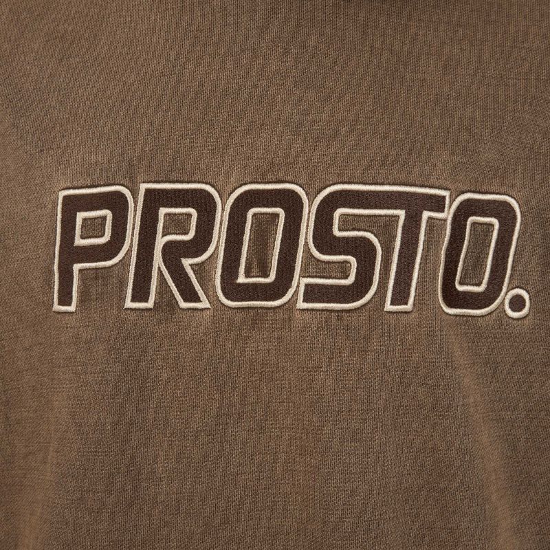Bluza męska PROSTO Checked Hoodie dark brown 4
