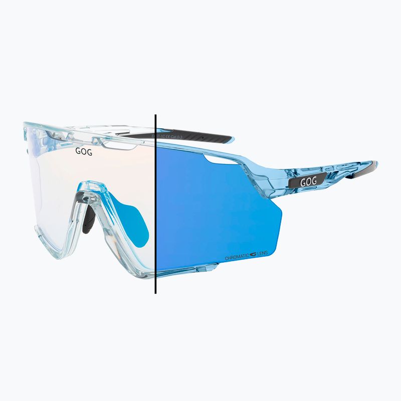 Okulary przeciwsłoneczne GOG Prometheus photochromic blue/black reflex blue 6