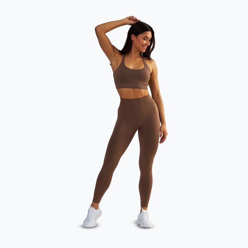 Legginsy treningowe damskie BeShaped Gym Queen brown 2