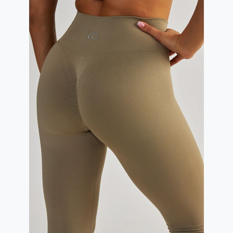 Legginsy treningowe damskie BeShaped Gym Queen taupe 6