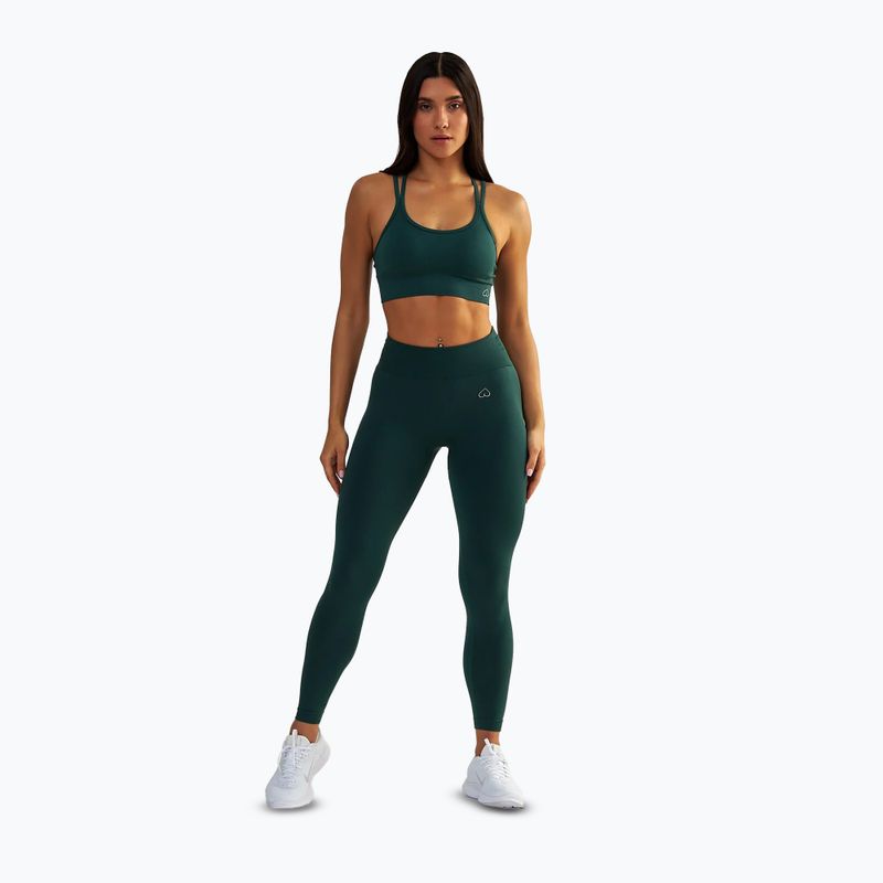 Legginsy treningowe damskie BeShaped Shape Up dark green 2