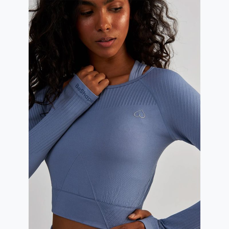 Top treningowy longsleeve damski BeShaped Femme Force light blue 5