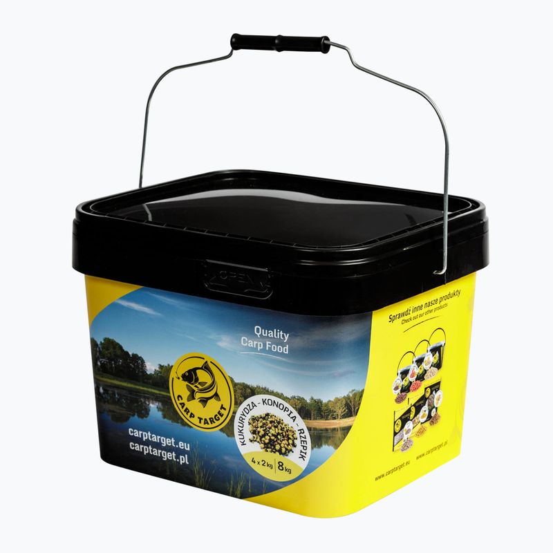 Mix ziaren Carp Target Kukurydza-Konopia-Rzepik 33% + Wiadro 10 l