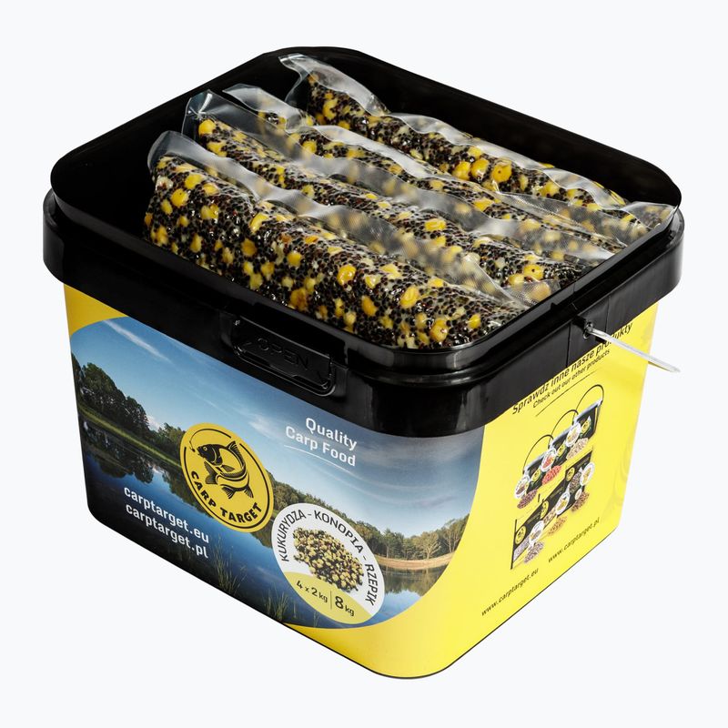 Mix ziaren Carp Target Kukurydza-Konopia-Rzepik 33% + Wiadro 10 l 2