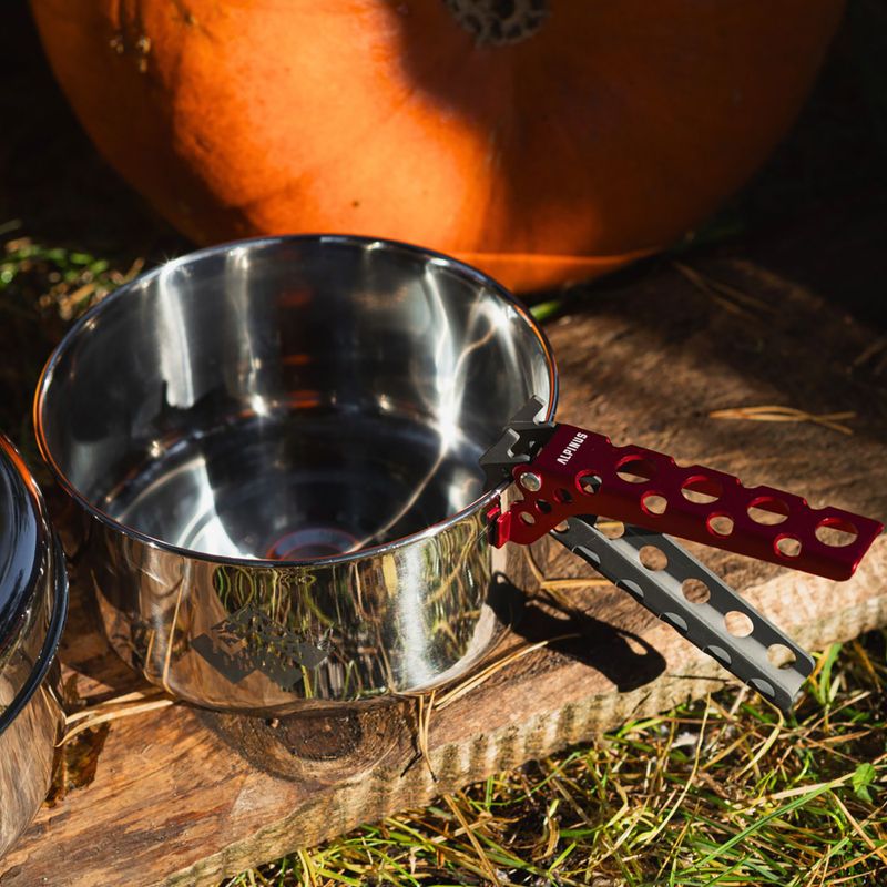 Zestaw naczyń turystycznych Alpinus Jukatan 2l, 1,5 l i 0,6 l stalowy 11