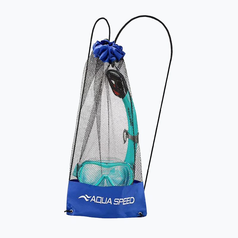 Zestaw do nurkowania dziecięcy AQUA-SPEED Alize FS + Samos + Mesh turkusowy 2