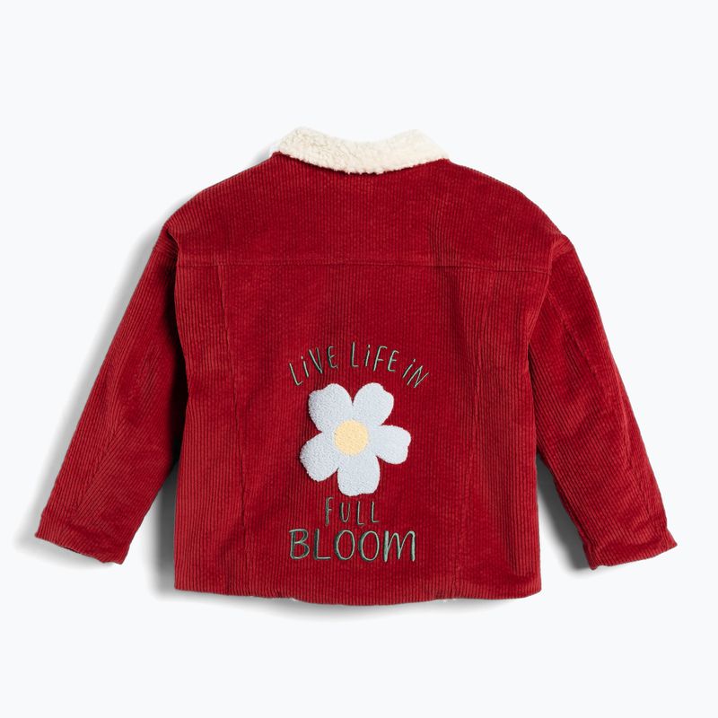 Kurtka dziecięca KID STORY Teddy warm red flowers 3