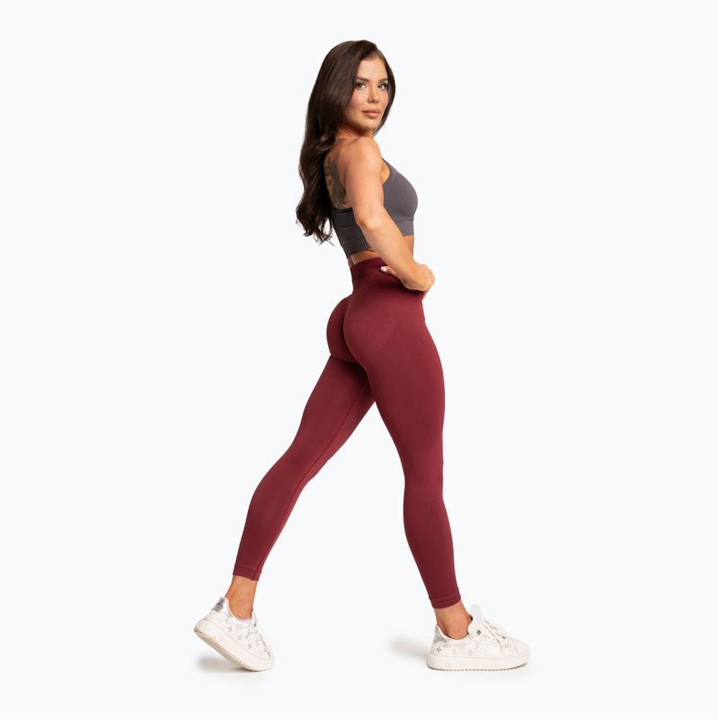 Legginsy damskie Gym Glamour Basic Scrunch burgundy 4