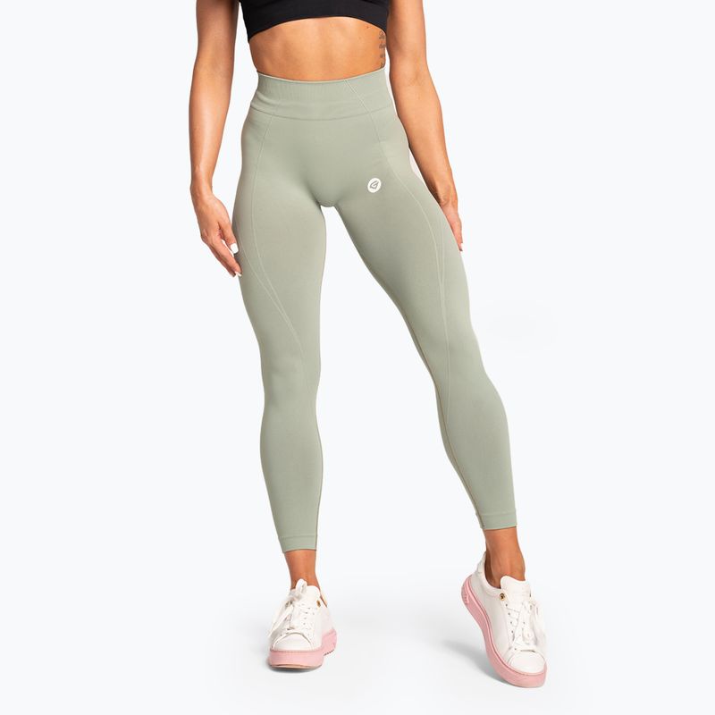 Legginsy damskie Gym Glamour Basic Scrunch green