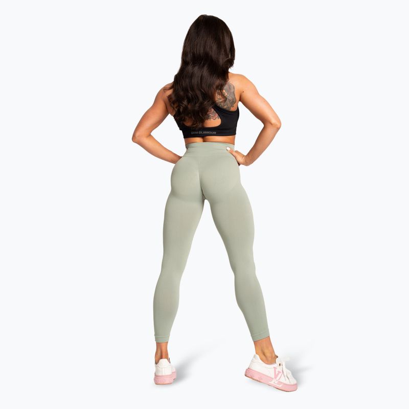 Legginsy damskie Gym Glamour Basic Scrunch green 4