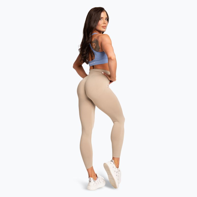 Legginsy damskie Gym Glamour Basic Scrunch beige 3