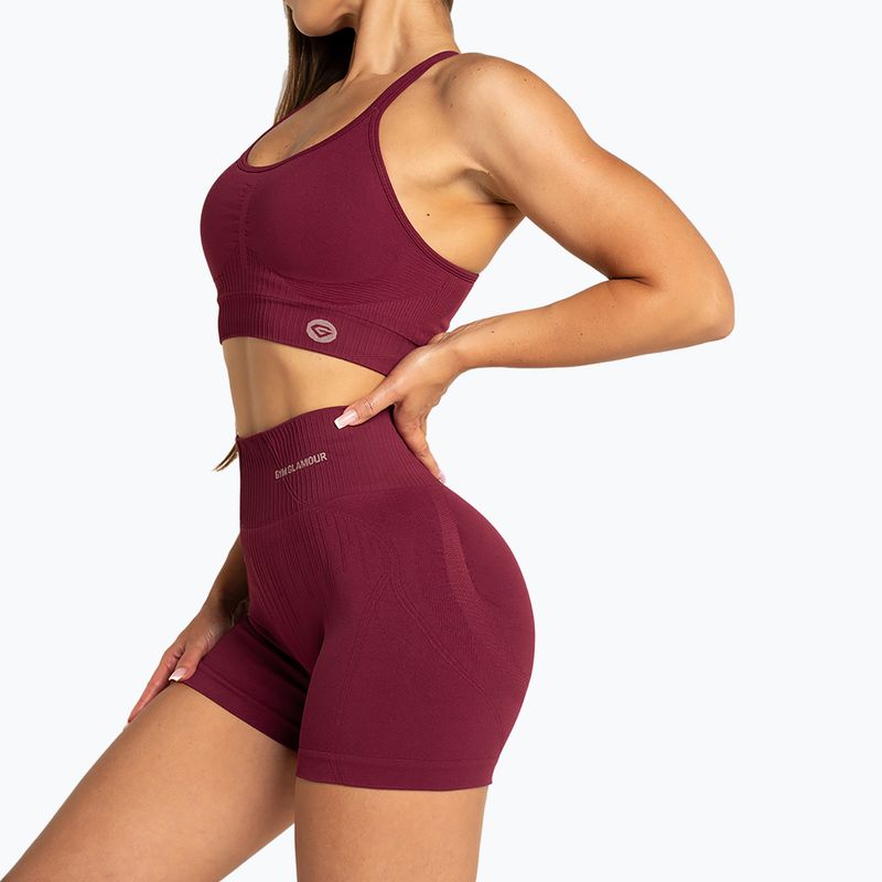 Spodenki treningowe damskie Gym Glamour Push Up 2.0 merlot 2