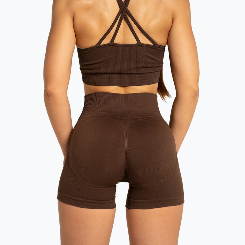 Spodenki treningowe damskie Gym Glamour Push Up 2.0 dark chocolate 2