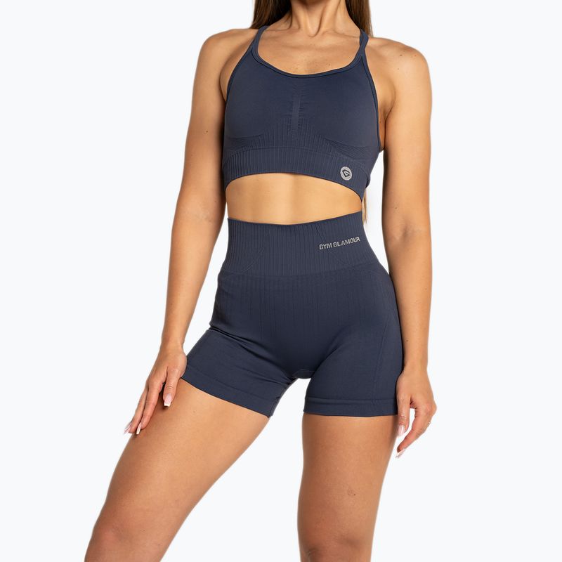 Spodenki treningowe damskie Gym Glamour Push Up 2.0 denim