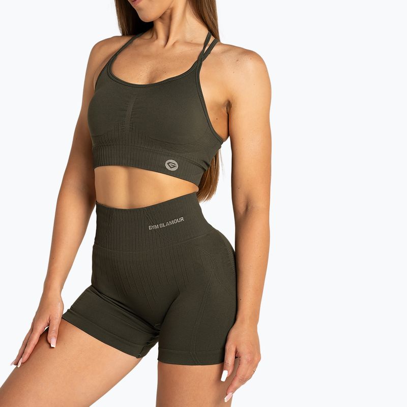 Spodenki treningowe damskie Gym Glamour Push Up 2.0 soldier 2