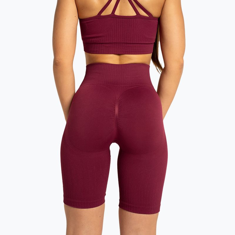 Spodenki bikery treningowe damskie Gym Glamour Push Up 2.0 merlot 2