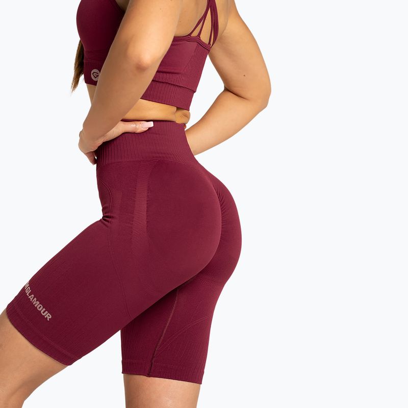 Spodenki bikery treningowe damskie Gym Glamour Push Up 2.0 merlot 4