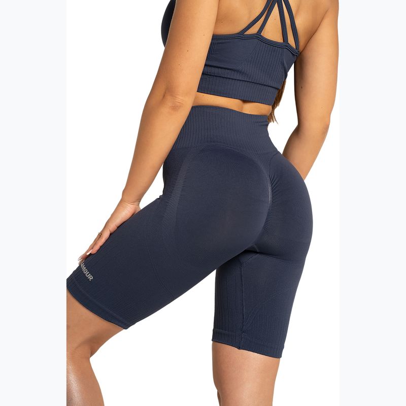 Spodenki bikery treningowe damskie Gym Glamour Push Up 2.0 denim 5