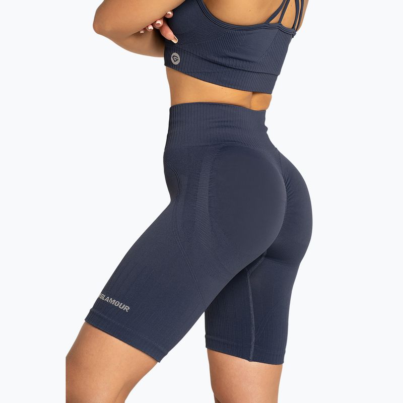 Spodenki bikery treningowe damskie Gym Glamour Push Up 2.0 denim 6