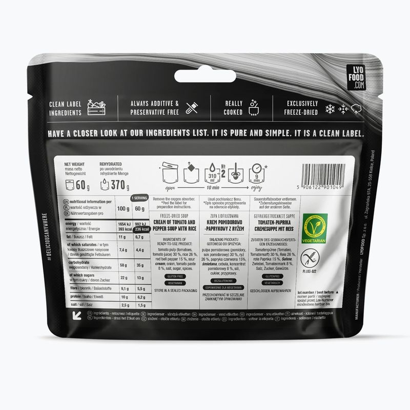 Żywność liofilizowana LYOFOOD Kremowa zupa pomidorowa 370 g 2