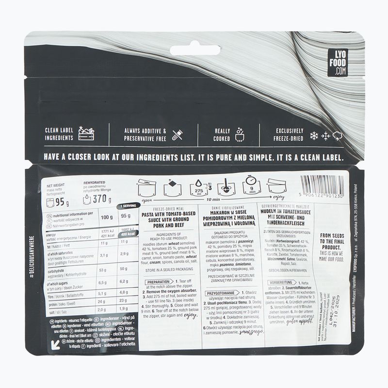Żywność liofilizowana LYOFOOD Penne à la bolognese 95 g 2