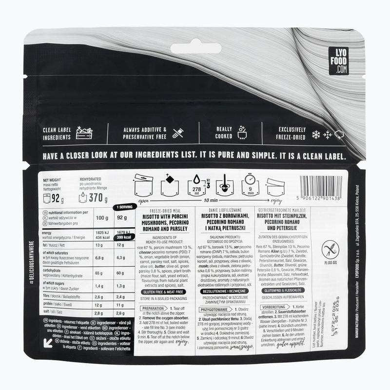 Żywność liofilizowana LYOFOOD Risotto z borowikami 92 g 2