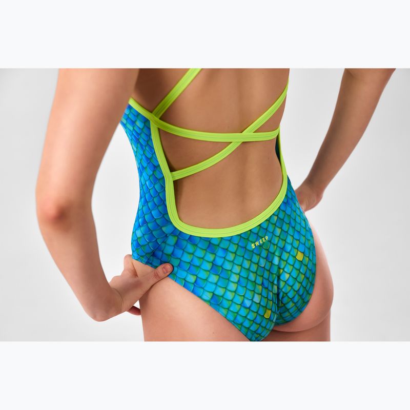Strój pływacki jednoczęściowy damski SWEEP Aqua Hippos niebieski/żółty/zielony 4