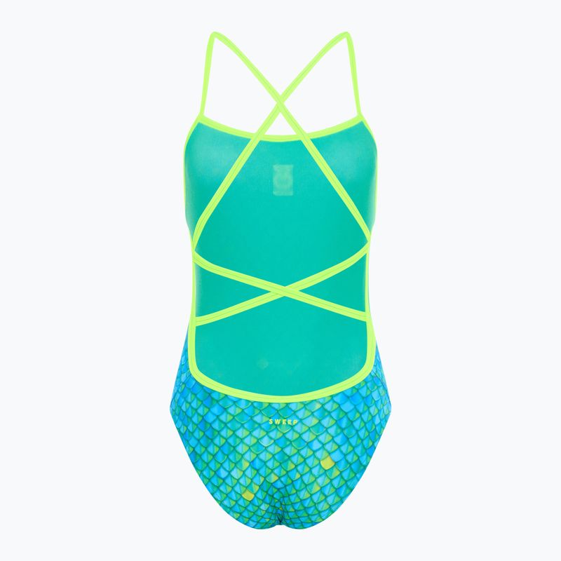 Strój pływacki jednoczęściowy damski SWEEP Aqua Hippos niebieski/żółty/zielony 2
