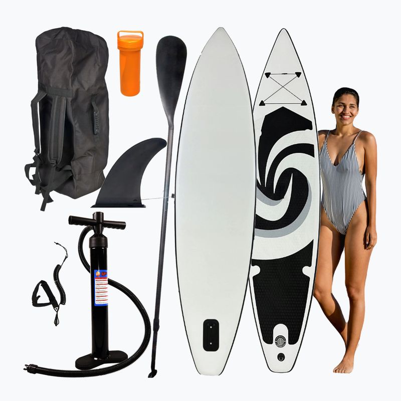 Zestaw deska SUP pompowana Extralink 1010 11'5" czarny/biały 2