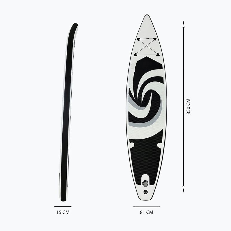 Zestaw deska SUP pompowana Extralink 1010 11'5" czarny/biały 5