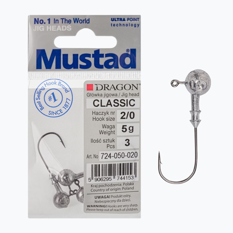 Główka jigowa Mustad Classic 020 3 szt. rozmiar 2