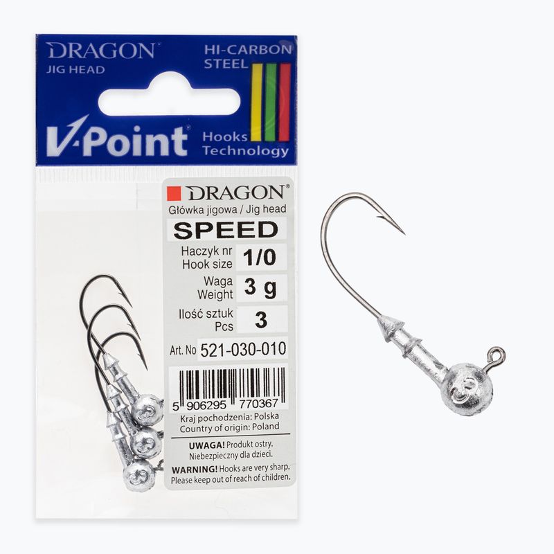 Główka Jigowa DRAGON Fishing V-Point Speed 3g 3 szt.