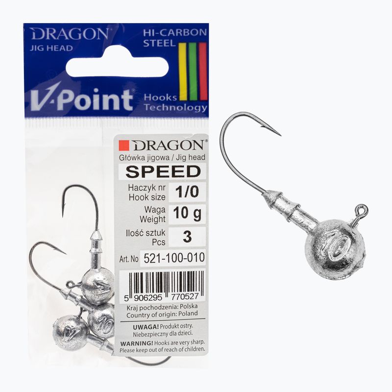 Główka Jigowa DRAGON Fishing V-Point Speed 10 g 3 szt. 3