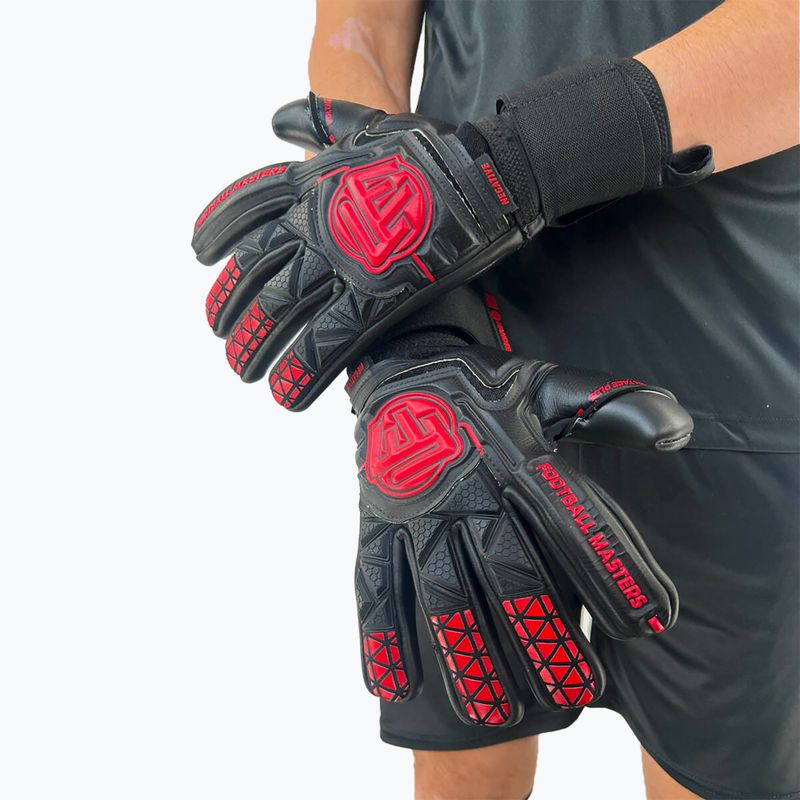 Rękawice bramkarskie Football Masters Voltage Plus NC black/red 3