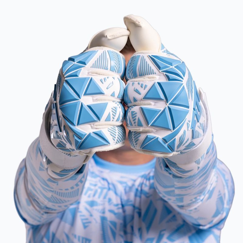 Rękawice bramkarskie Football Masters Invictus X PRO white/blue 10