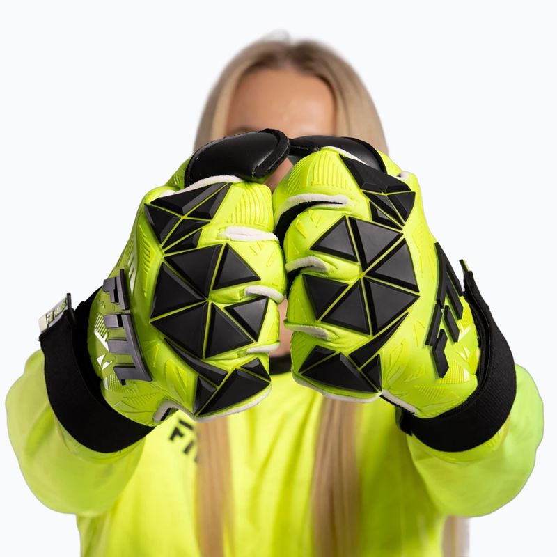 Rękawice bramkarskie Football Masters Invictus X PRO yellow fluo 4
