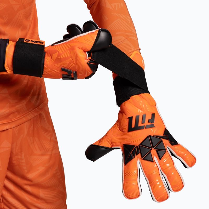 Rękawice bramkarskie Football Masters Invictus X PRO orange fluo 9