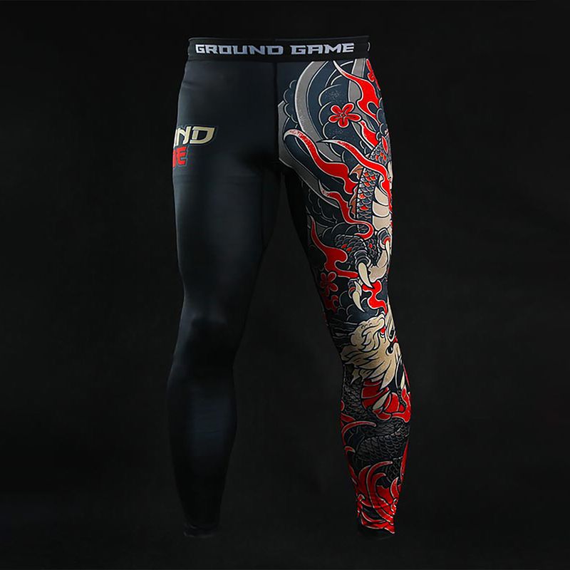 Legginsy treningowe męskie Ground Game Yokai 2.0 czarne 4