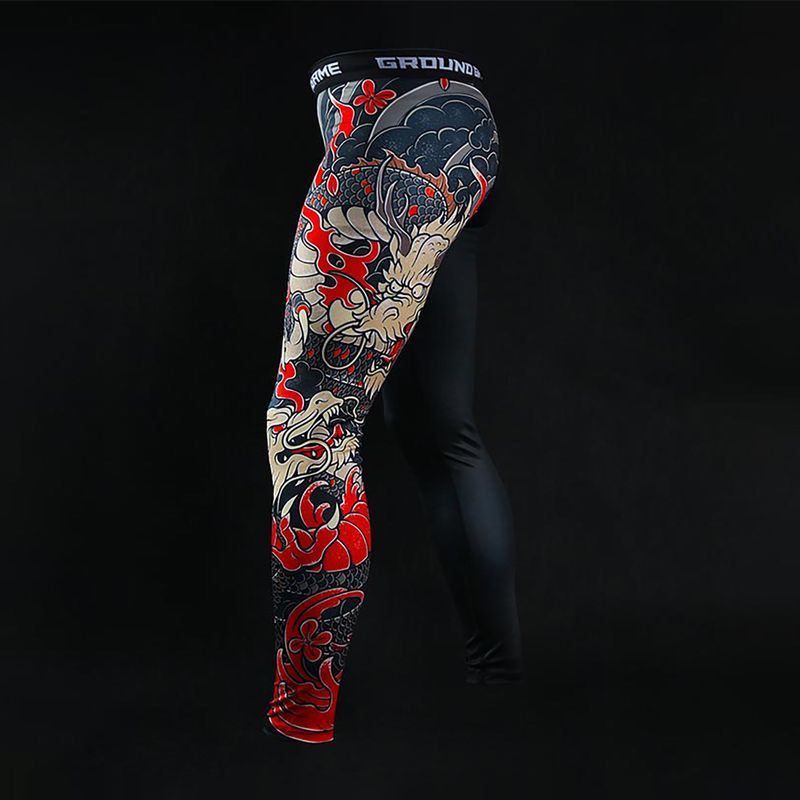 Legginsy treningowe męskie Ground Game Yokai 2.0 czarne 5