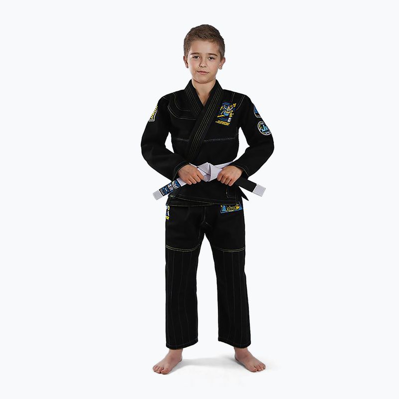 GI do brazylijskiego jiu-jitsu dla dzieci Ground Game Junior 3.0 czarne 3