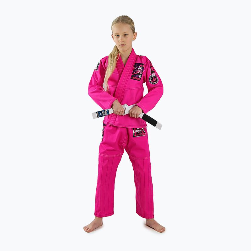 GI do brazylijskiego jiu-jitsu dla dzieci Ground Game Junior 3.0 różowe