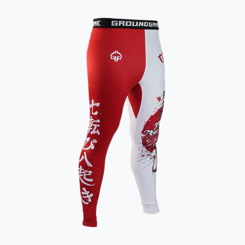 Legginsy treningowe męskie Ground Game Kettei czerwone/białe 2