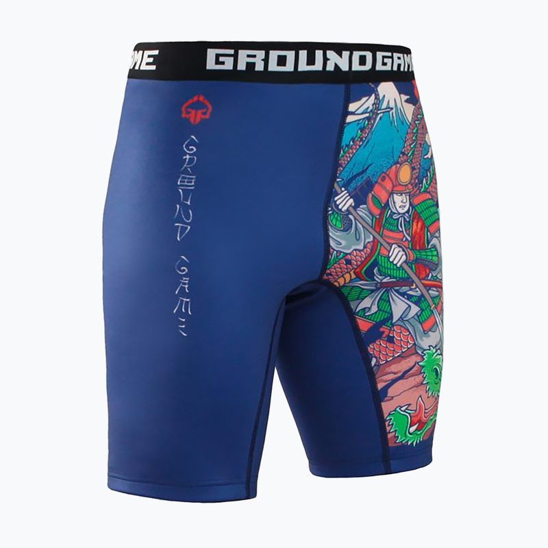 Spodenki treningowe męskie Ground Game Vale Tudo Tatakai niebieskie 3