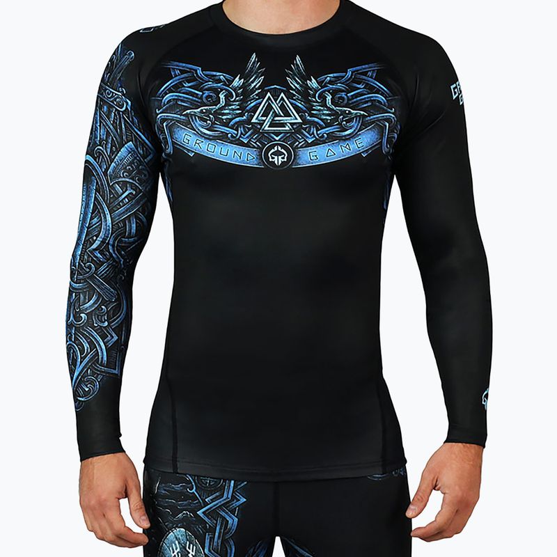 Rashguard longsleeve męski Ground Game Viking czarny/niebieski