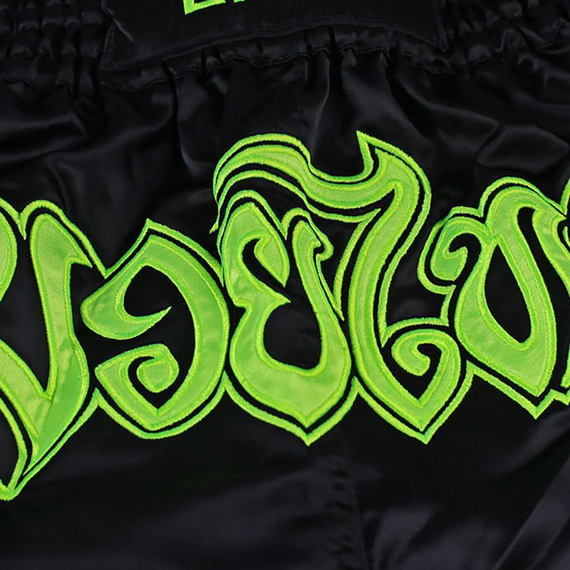 Spodenki treningowe męskie Ground Game Muay Thai Neon czarny/zielony neon 5