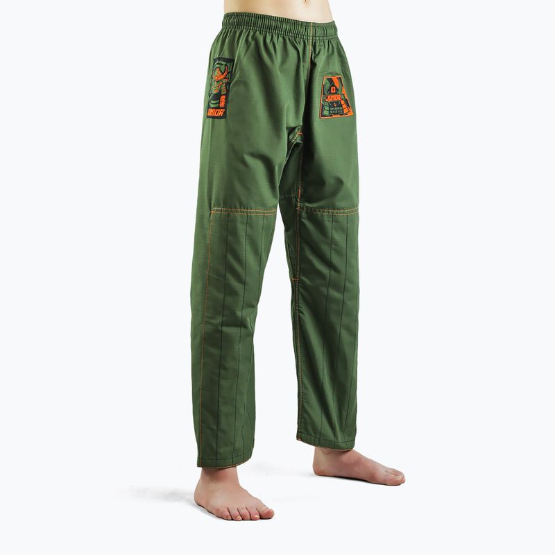 GI do brazylijskiego jiu-jitsu dla dzieci Ground Game Junior 3.0 oliwkowe 5