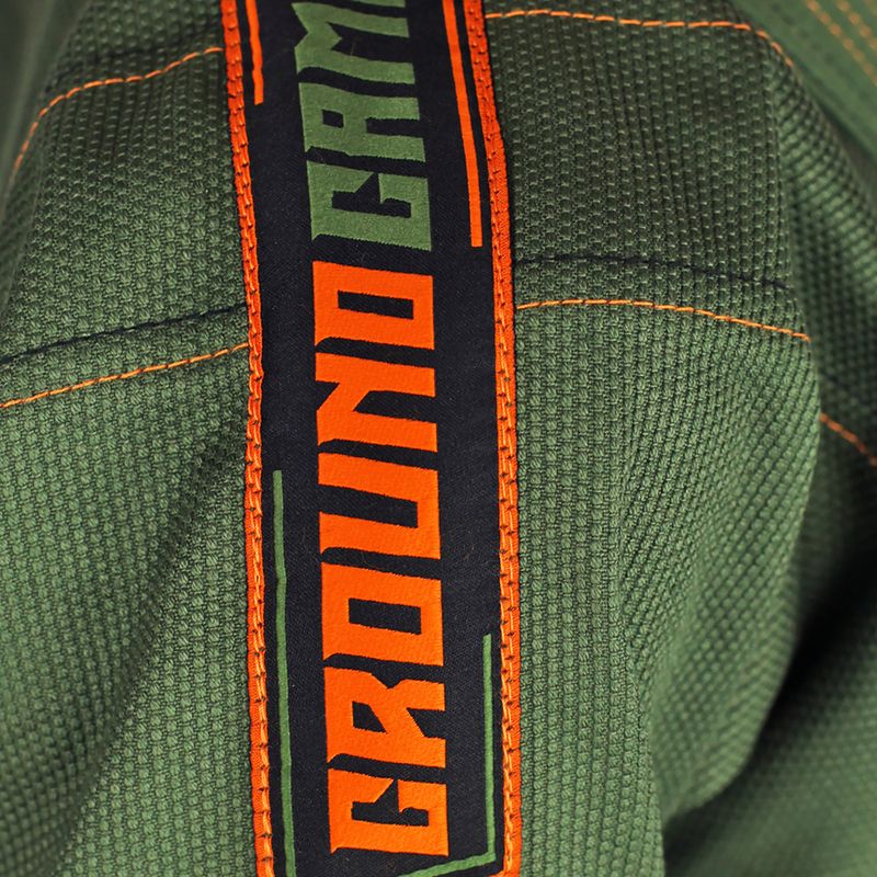 GI do brazylijskiego jiu-jitsu dla dzieci Ground Game Junior 3.0 oliwkowe 8