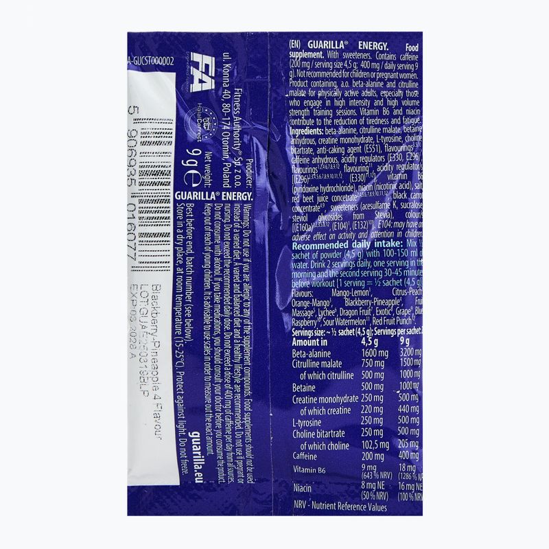 Przedtreningówka Fitness Authority Guarilla Enegry 9 g blackberry/pineapple 2